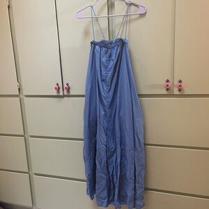 Everlane Blue Wide Leg Jumpsuit with Spaghetti Straps